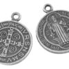 C70 Small St Benedict Jubilee Antique Silver Finish Medal Round